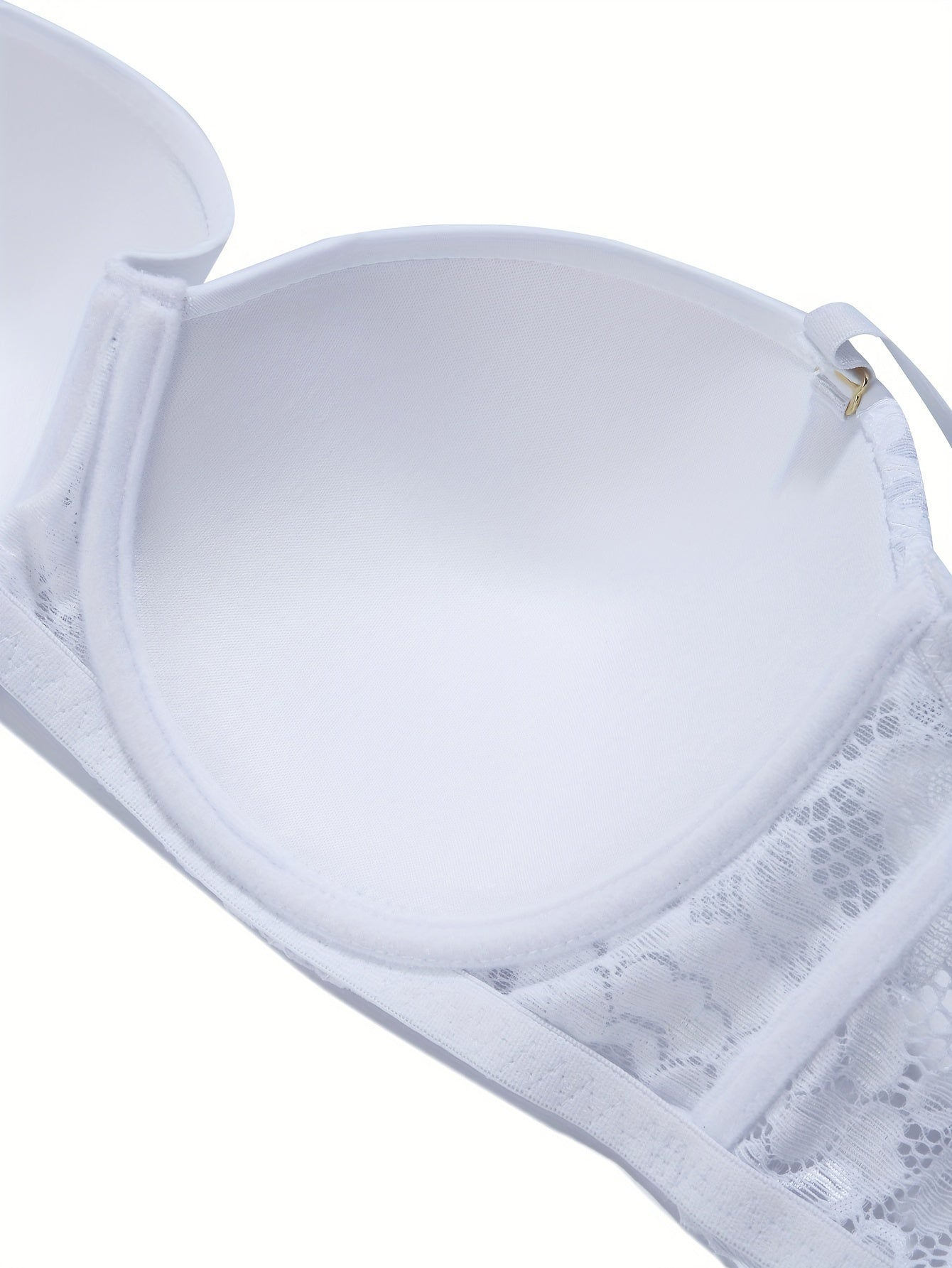  Contrast Lace Molded Cup Bralette With Removable Straps