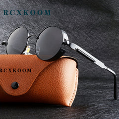 Vintage Metal Steam Punk Sunglasses Polarized Round Frame Mens Womens