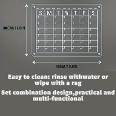 Magnetic Acrylic Dry Wipe Writing Board Calendar Bulletin Board