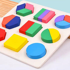 Montessori Educational Puzzle Toys Clock Beading 3D Geometric Boards