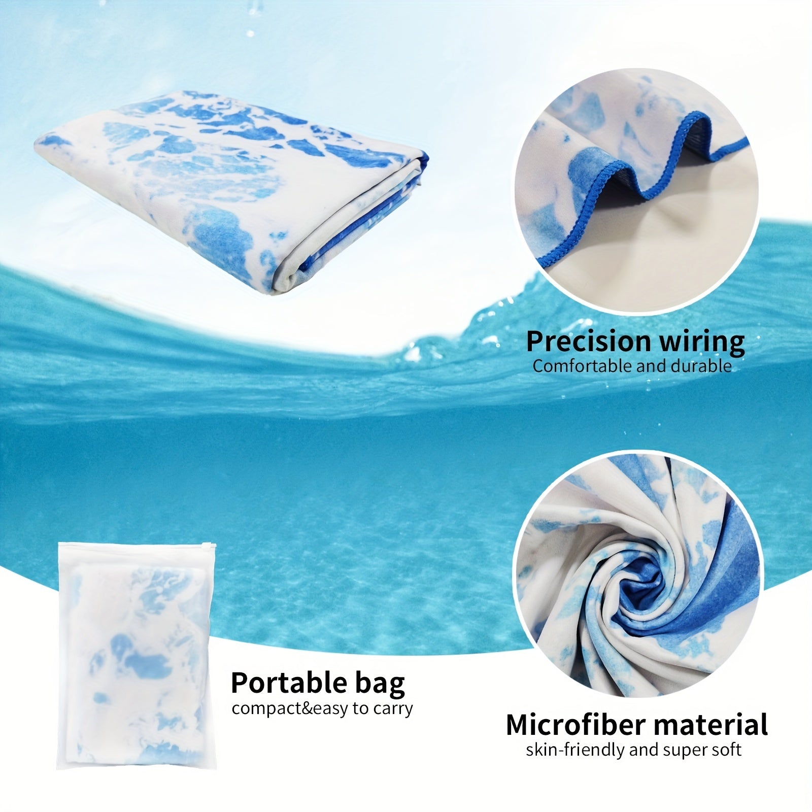 Microfiber Bath Towel 35.4x70.8in Absorbent Fast Drying Printing Bath Towel