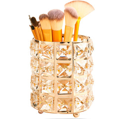 Crystal Makeup Brush Holder Organizer - Keep Your Cosmetics Tidy and Accessible