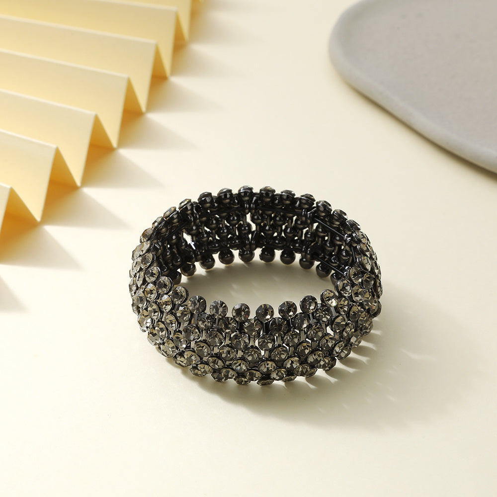 Rhinestone Pearl Hair Tie Elastic Bands Ponytail Holder Headband