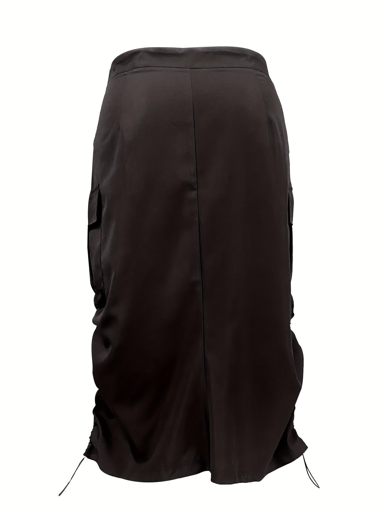  Y2k Side Ruched Cargo Maxi Skirt