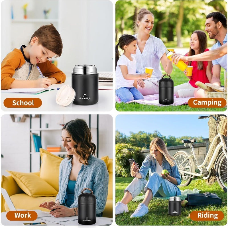 550ml Leak Proof Thermal Container with Built In Spoon Vacuum Insulated