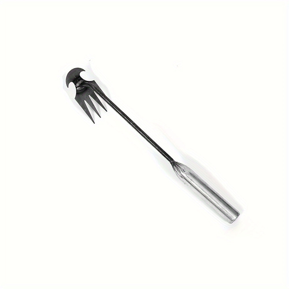 Steel Weeder Hand Tool with 4 Teeth for Yard and Garden