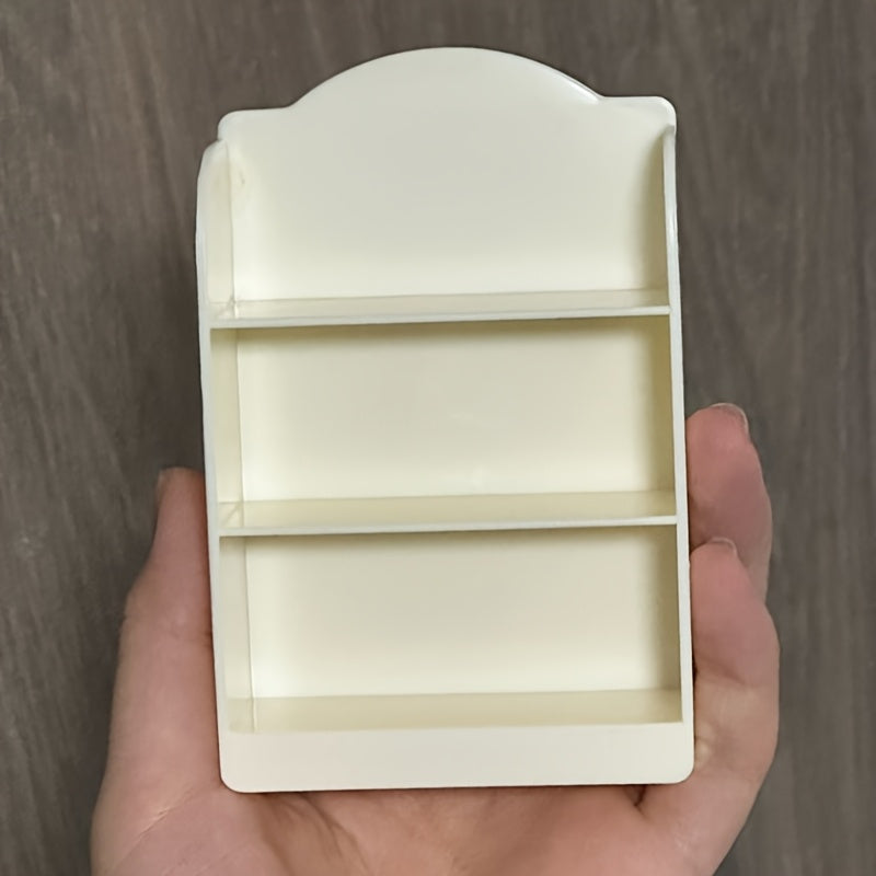 Mini Dollhouse Bookshelf Creamy Plastic Scalloped Edge