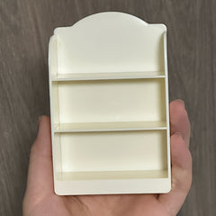 Mini Dollhouse Bookshelf Creamy Plastic Scalloped Edge