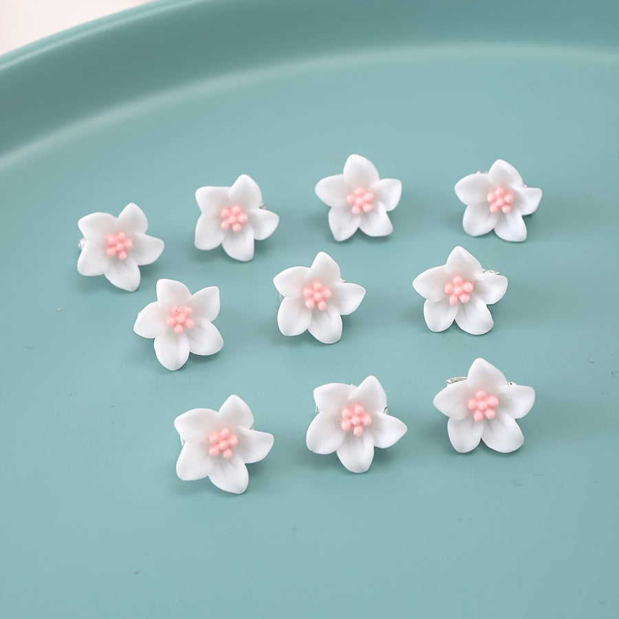 10pcs Flower Braid Hairpin for Thick Hair, Beach Party Hair Jaw Clip