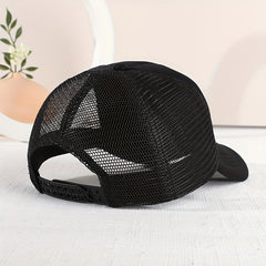 Mesh Print Glasses Dog Baseball Cap Sunshade Breathable Peaked Cap Trucker Hat