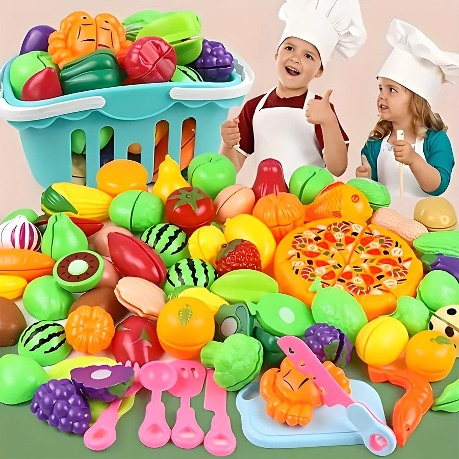 24pcs Kitchen Toys Cutting Fruit & Vegetable Toys Role Play Development Gift
