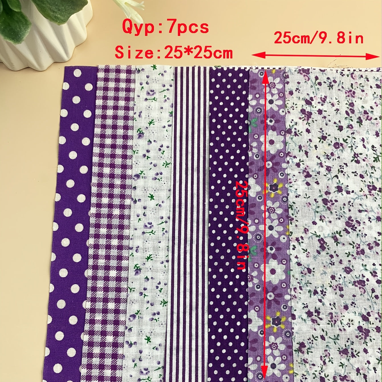 Purple Cotton Fabric For Sewing Dolls DIY Home Textile Cloth 24 89 Cm