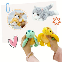 Mini Sea Turtle Stuffed Animal Realistic Shell Texture Plushie for Kids
