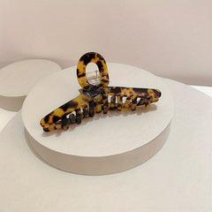 Leopard Print Acetate Hair Claw for Daily Headwear