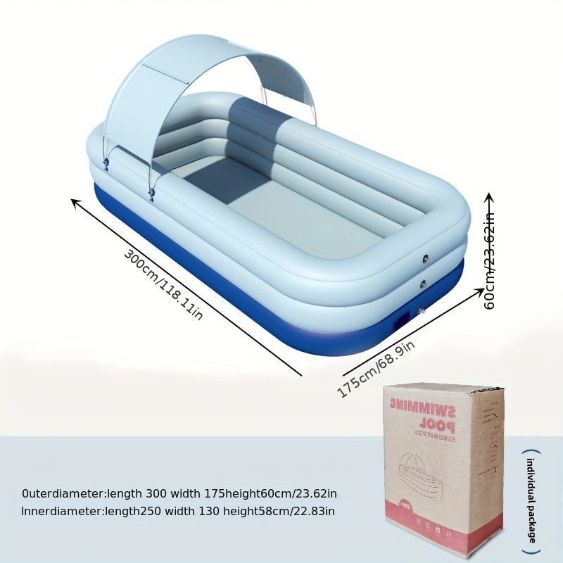 Summer Fun: Canopy Shade Inflatable Pool for Family