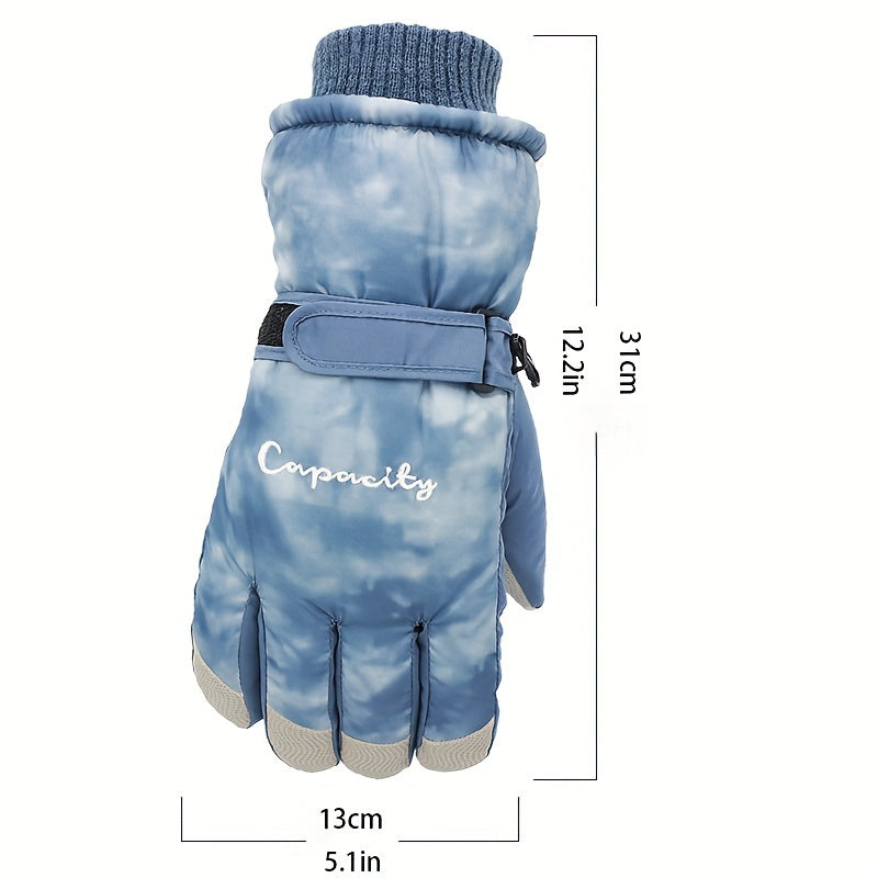 Touch Screen Skiing Gloves Thickened Liner Windproof Waterproof