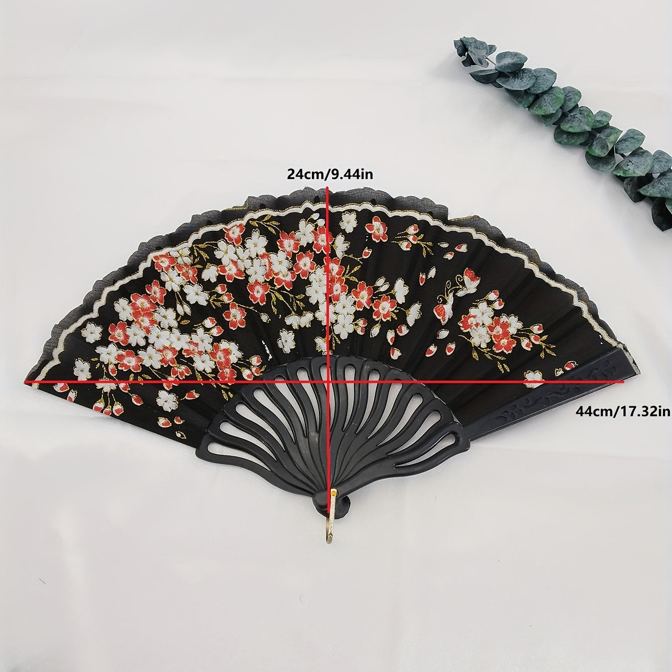 Vintage Flower Folding Fan Dance Performance Prop
