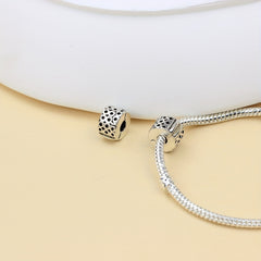 European Silver Plated Safety Bead Clip Stopper Charm Bracelet DIY Jewelry