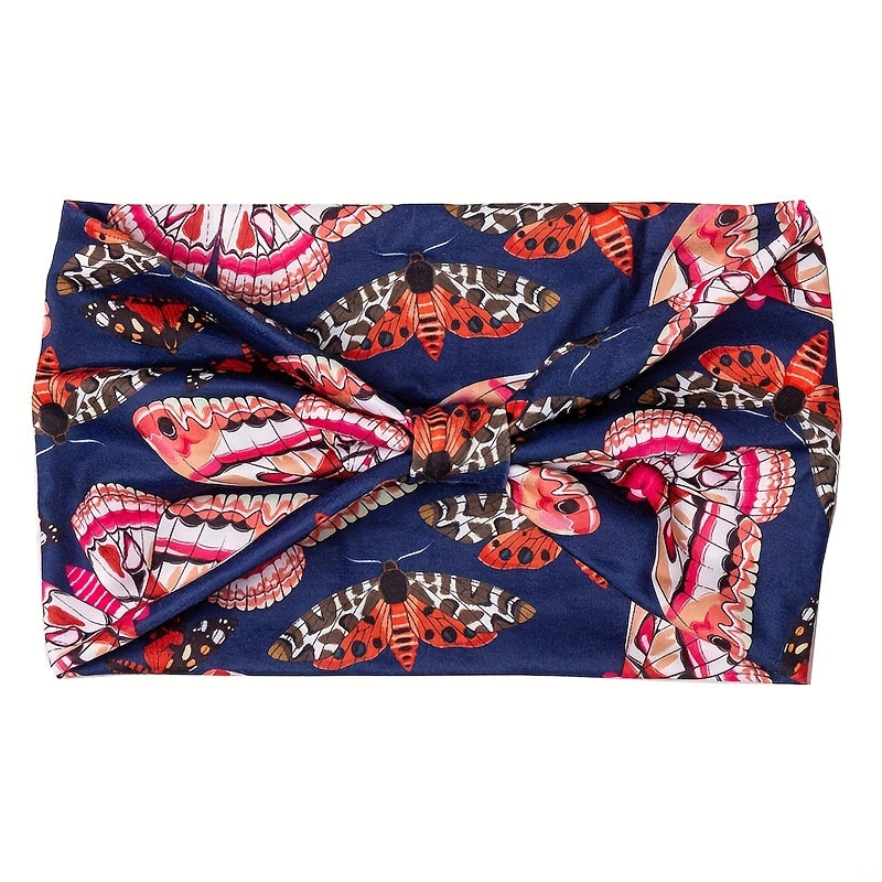 Boho Hair Bands Butterfly Print Headband Bohemian Turban Bandanas