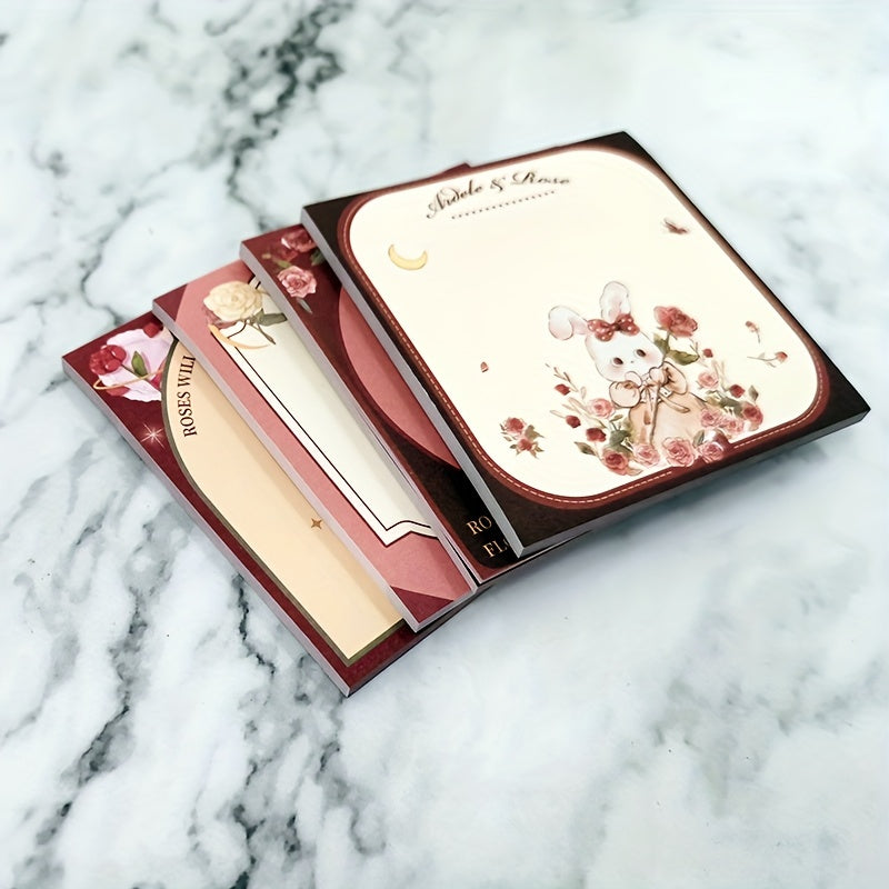 1pc 90 Sheets Rabbit Sticky Notes Pink Series Message Note Stickers