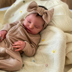 Soft Vinyl 3D Painted Sleeping Girl Reborn Baby Doll