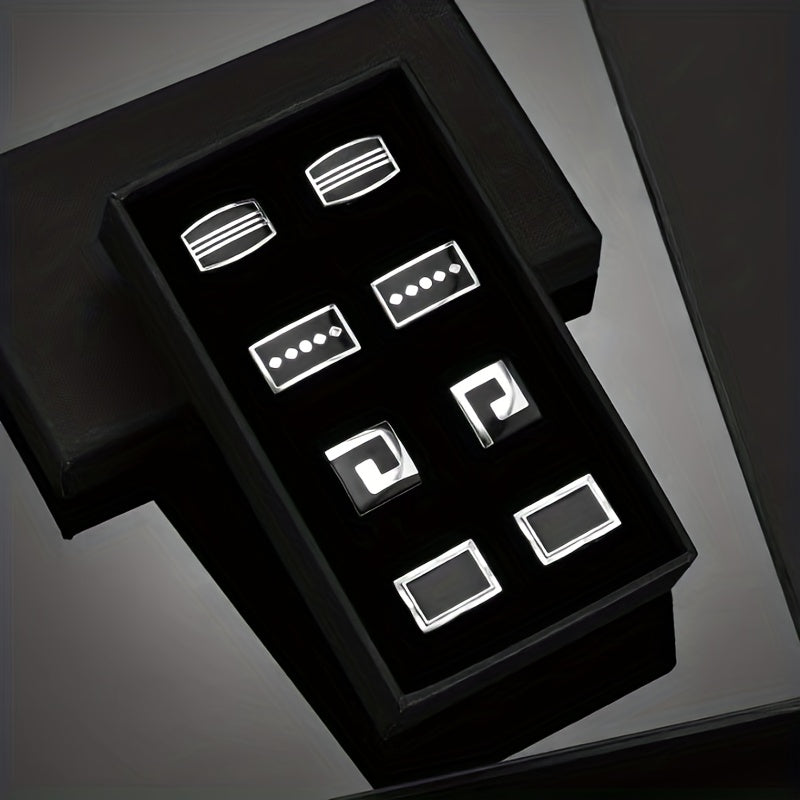 High-End Square Striped Cufflinks for French Shirt