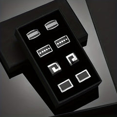 High-End Square Striped Cufflinks for French Shirt
