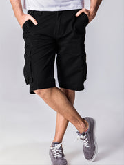Men's Solid Retro Cargo Shorts