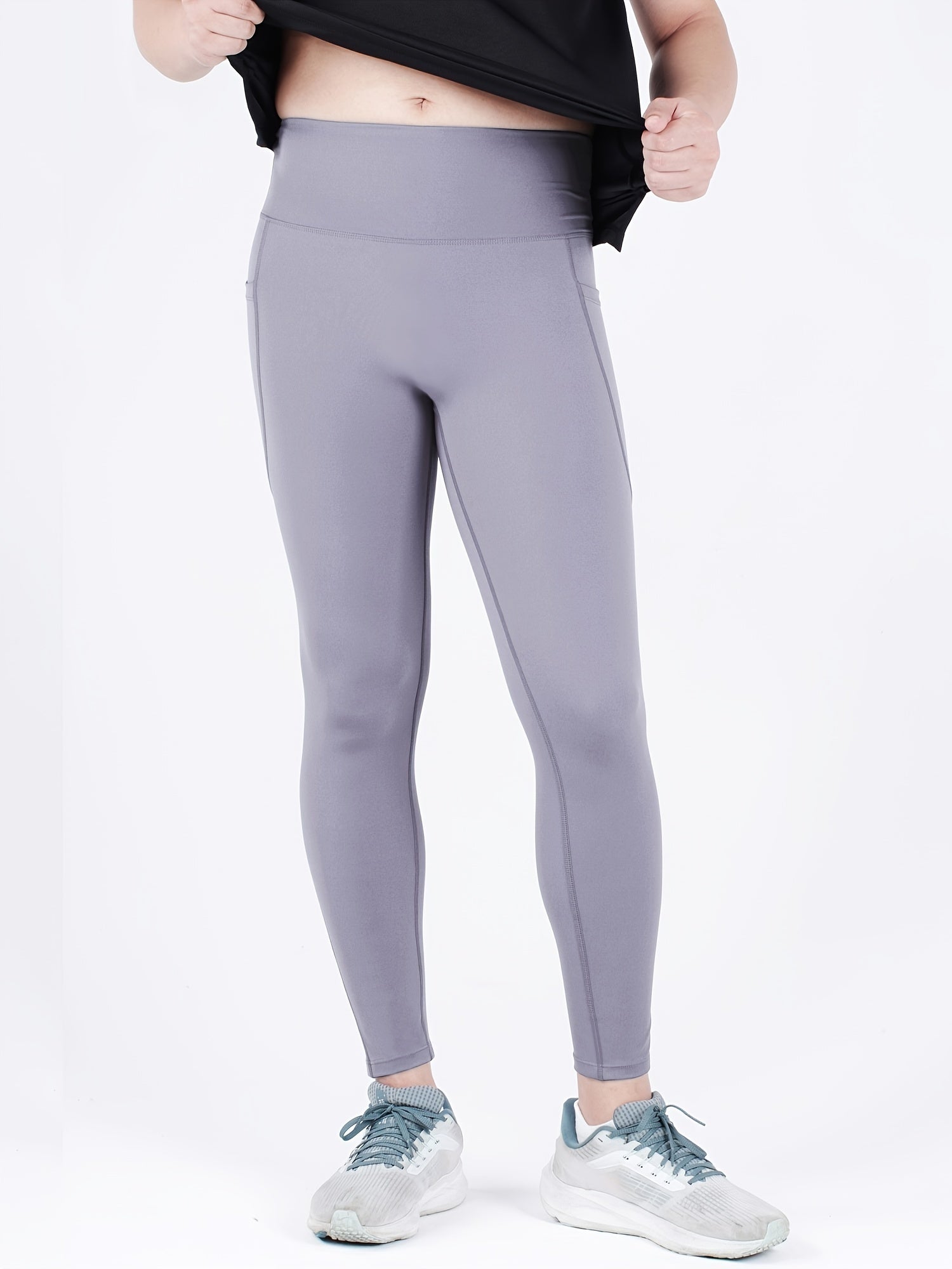 Men's High Waist Compression Sports Leggings Quick Dry Pants