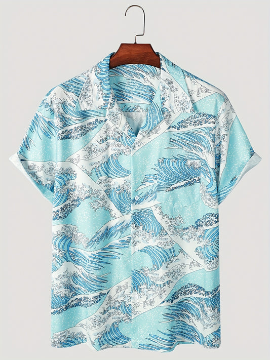Men's Hawaiian Shirt for Summer Vacation Short Sleeve Button Up