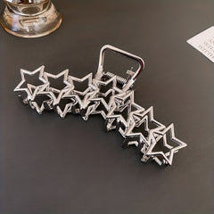Metal Star Pattern Large Hair Claw Back Head Clip Shark Claw Hair Accessory