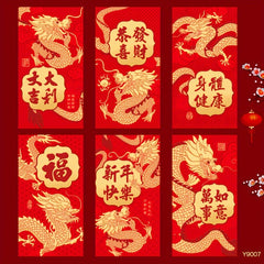 6pcs Traditional Mixed Red Envelopes 3D Lucky Money Envelope