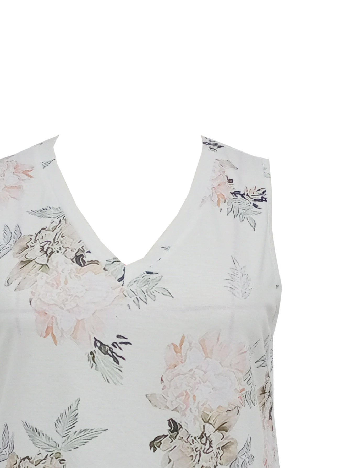  Floral V Neck Tank Top