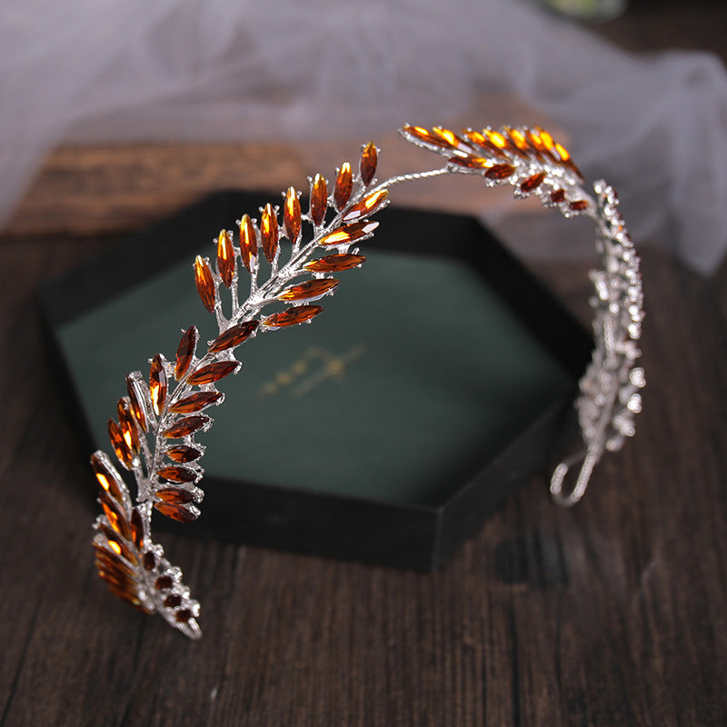 Bridal Crystal Rhinestone Leaf Hairband Tiara Headpiece Hair Ornaments