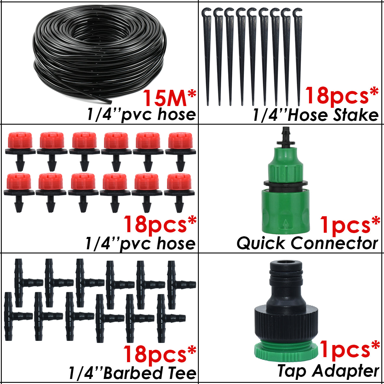 Adjustable Drip Irrigation System for Gardens - Micro Drippers for Gre