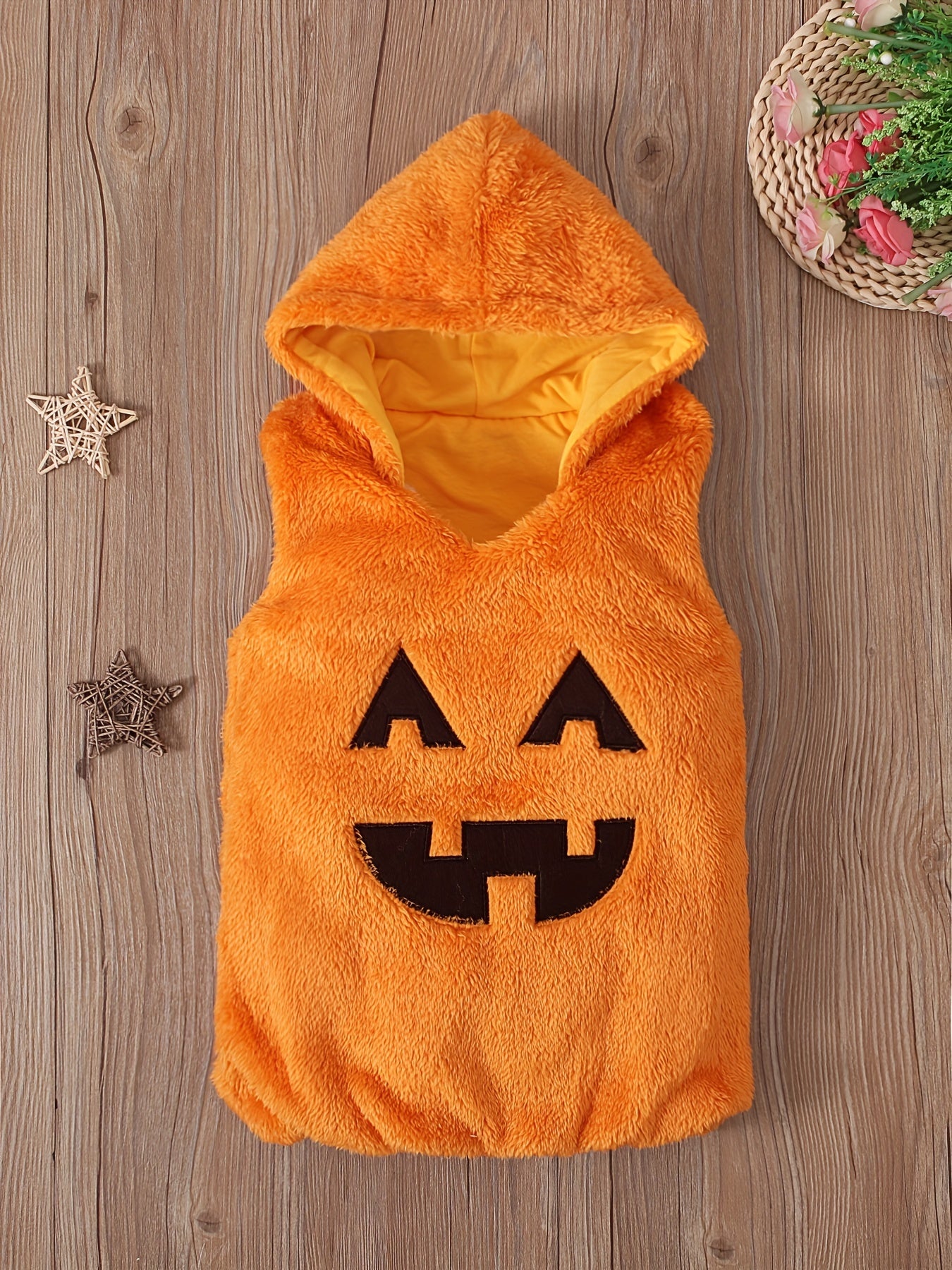 Pumpkin Pattern Hooded Onesie Romper Halloween Party Holiday Cosplay Bodysuit