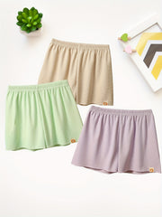 3pcs Girls Casual Waffle Safety Shorts Thin Comfortable Summer Shorts