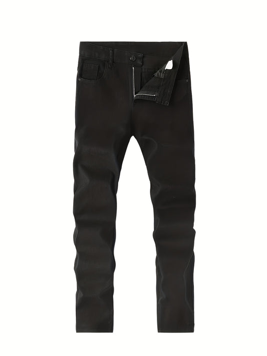Men's Slim Fit Straight Leg Jeans Casual Street Style Medium Stretch Denim Pants