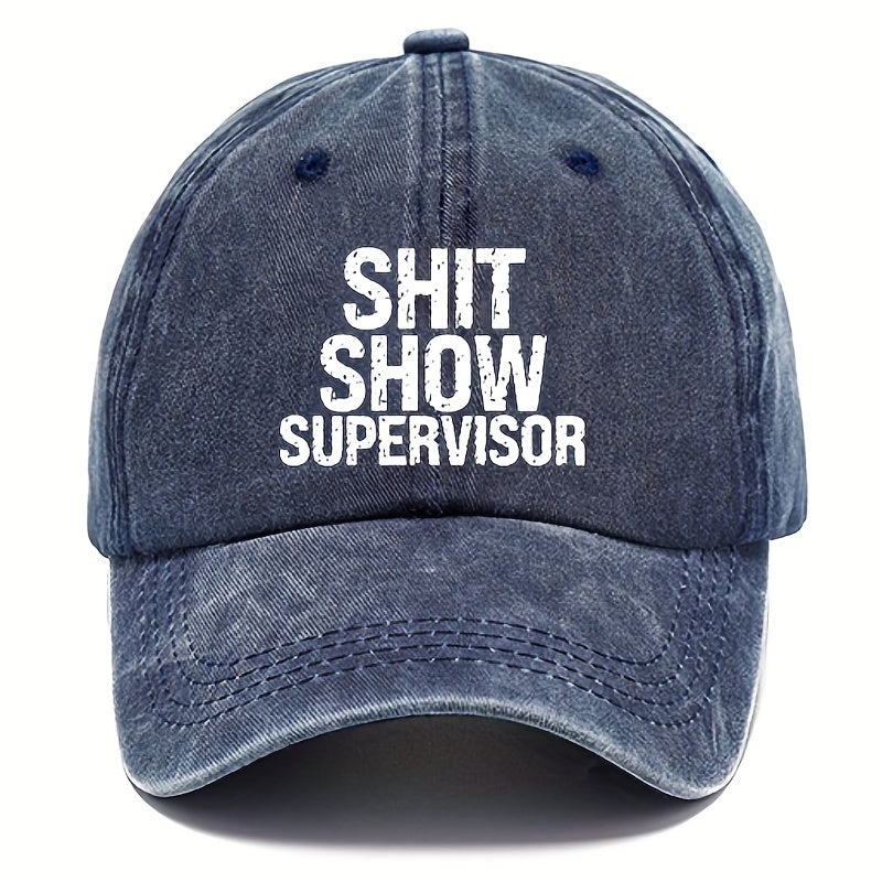 Vintage Distressed Baseball Cap Funny Letter Print Unisex Outdoor Accessory