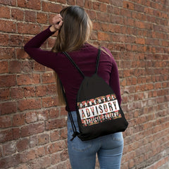 Letters Print Drawstring Bag Lightweight Sports Backpack Gym Bag