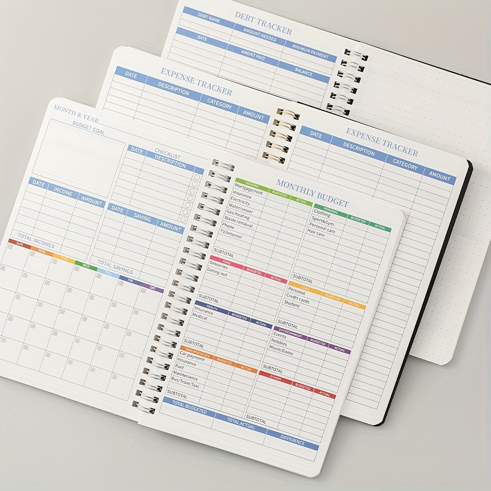 PVC Hardcover Budget Planner w/ Expense Tracker - Manage Money Effectively