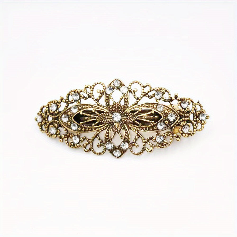 Silvery Four Leaf Clover Hair Clip French Barrette Women Hair Accessorie
