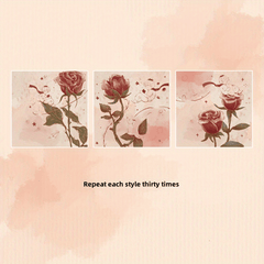 90pcs Gilded Three Pack Sticky Notes Rose Metaphor Series