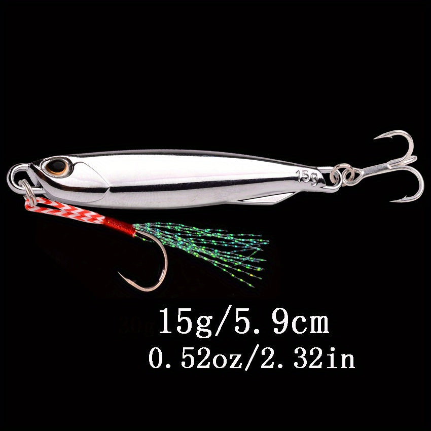 Electroplated Spoon Metal Jigs Fishing Lures with Hooks - 6 Weights 7g to 40g