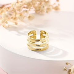 316L Stainless Steel 18k Plated Hallow Ring Customized Jewelry