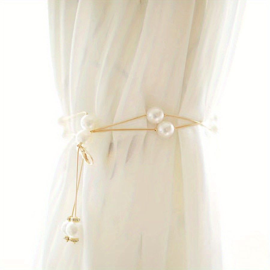 Faux Pearl Curtain Tieback for Home Hotel Dormitory
