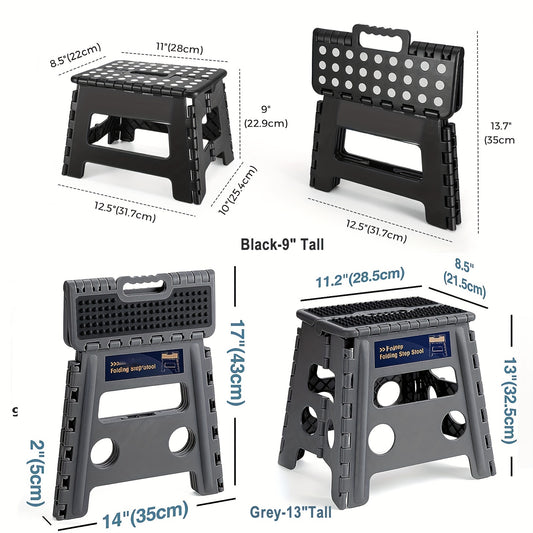Tall Folding Step Stool 22x33x2cm Holds 136.08KG Non-Slip Surface
