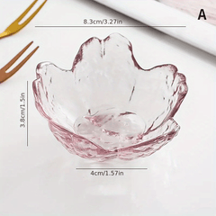 Japanese Cherry Glass Plates & Spoons for Snacks, Desserts - Vintage