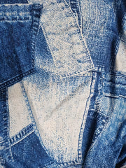 Women's Plus Denim Print High Rise Straight Leg Pants