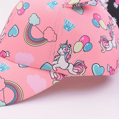 Rainbow Unicorn Little Girls Baseball Cap